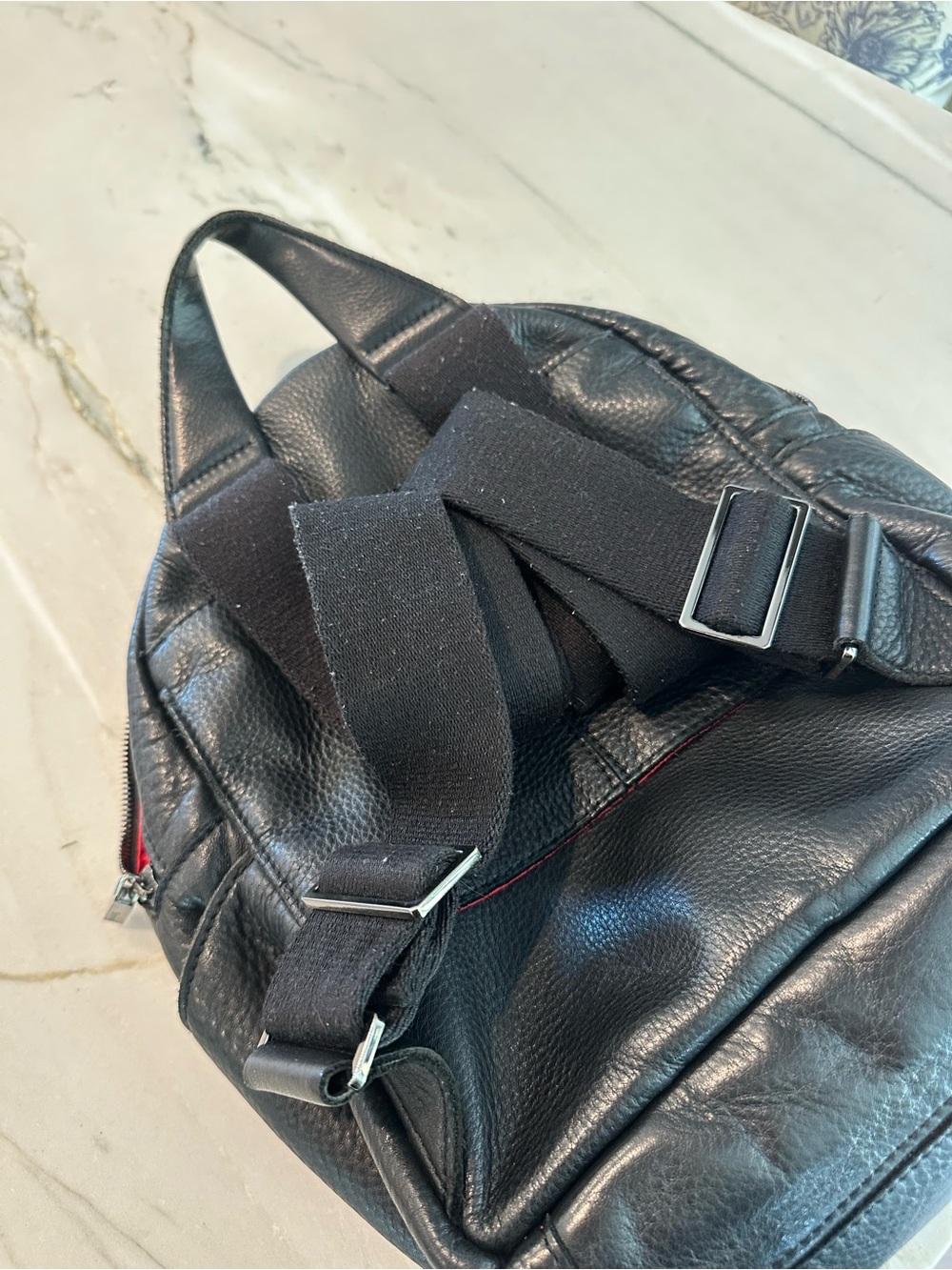 Hammitt Black Pebbled Leather Shane Backpack with Chrome Details - Picture 3 of 5